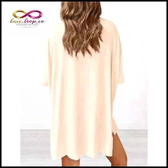 Oversized Short Sleeve Top with High Waisted Biker Shorts Set, Size X-Large